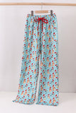Blue christmas character print mom pajamas pants - Aaria Tees Aaria Tees