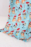 Blue christmas character print mom pajamas pants - Aaria Tees Aaria Tees