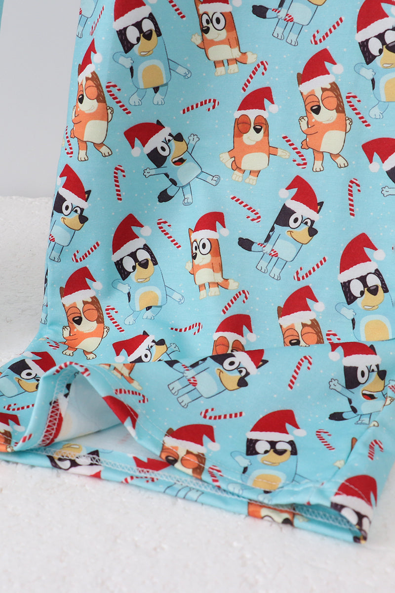 Blue christmas character print dad pajamas pants - Aaria Tees Aaria Tees