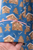 Navy gingerbread print mom gown - Aaria Tees Aaria Tees