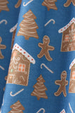 Navy gingerbread print dad pajamas pants - Aaria Tees Aaria Tees