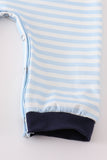 Navy plaid nativity embroidery boy romper - Aaria Tees Aaria Tees