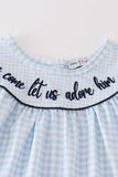 Navy plaid nativity embroidery girl set - Aaria Tees Aaria Tees