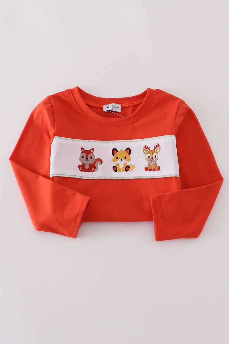 Fox embroidery gingham pants set - Aaria Tees Aaria Tees