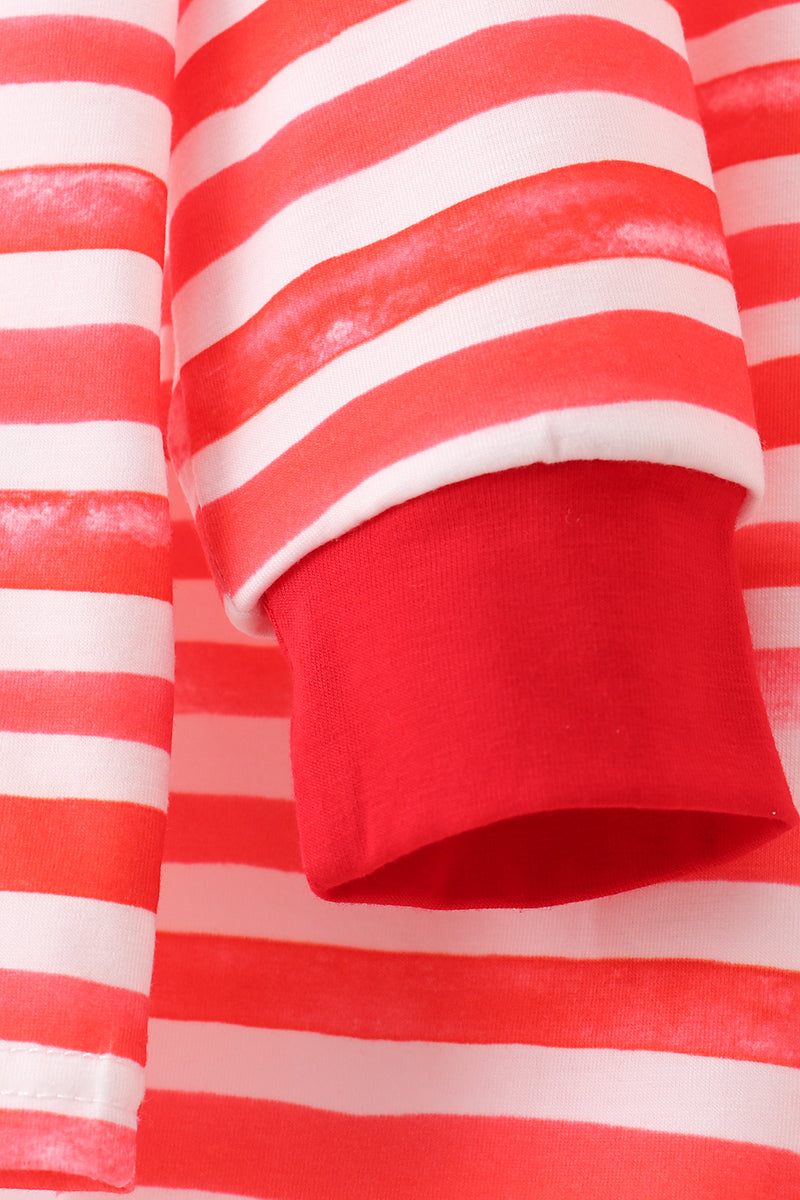 Red stripe character applique pants set - Aaria Tees Aaria Tees