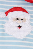 Blue stripe santa claus embroider boy romper - Aaria Tees Aaria Tees