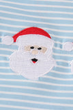 Blue stripe santa claus embroide boy set - Aaria Tees Aaria Tees