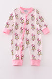 Pink stripe cindy lou who print  Zipper girl romepr Aaria Tees
