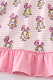 Pink stripe cindy lou who print girl dress Aaria Tees