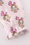Pink stripe cindy lou who print girl dress Aaria Tees