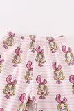 Pink stripe cindy lou who print girl pajamas Aaria Tees