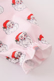 Pink santa print girl dress - Aaria Tees Aaria Tees
