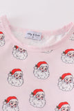 Pink santa print girl pajamas - Aaria Tees Aaria Tees