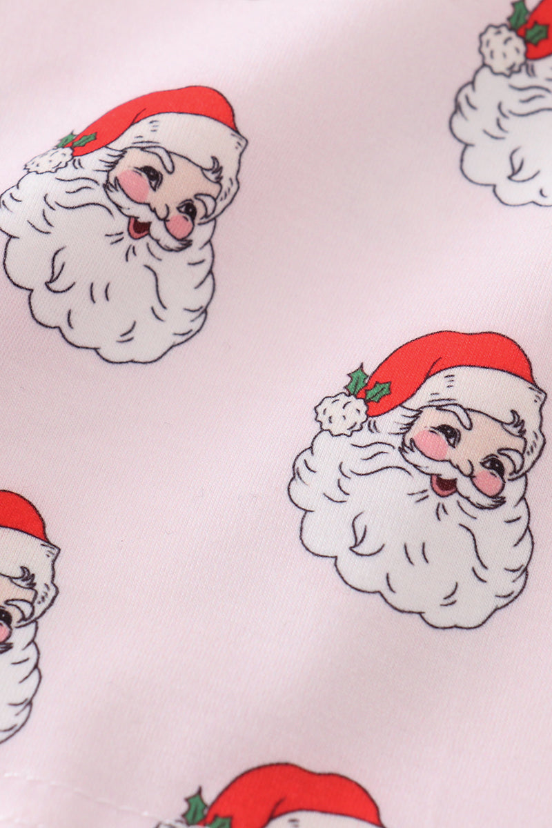 Pink santa print girl pajamas - Aaria Tees Aaria Tees