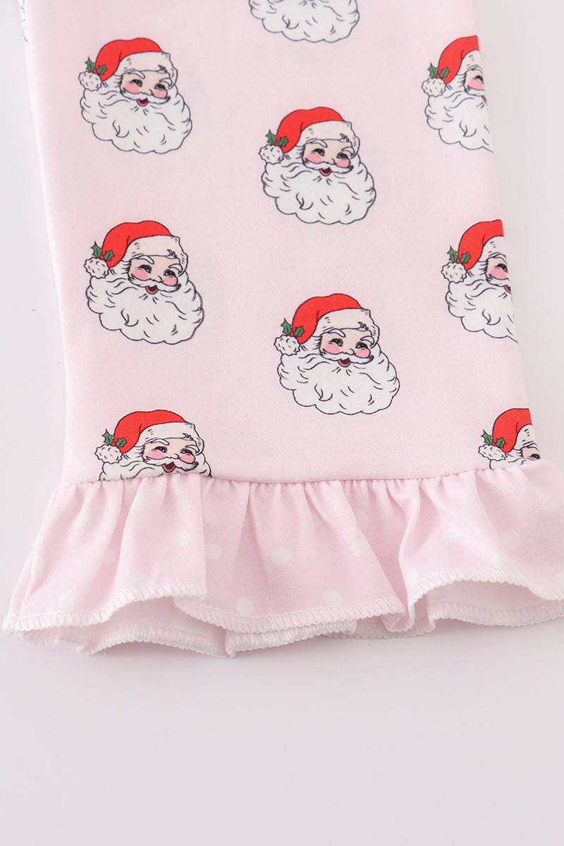 Pink santa print girl pajamas - Aaria Tees Aaria Tees