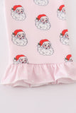 Pink santa print girl pajamas - Aaria Tees Aaria Tees