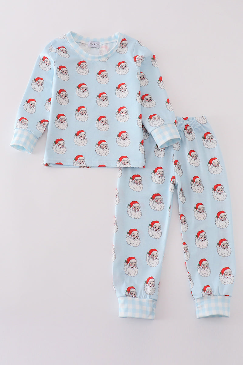 Blue santa print boy pajamas - Aaria Tees Aaria Tees