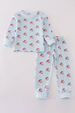 Blue santa print boy pajamas - Aaria Tees Aaria Tees