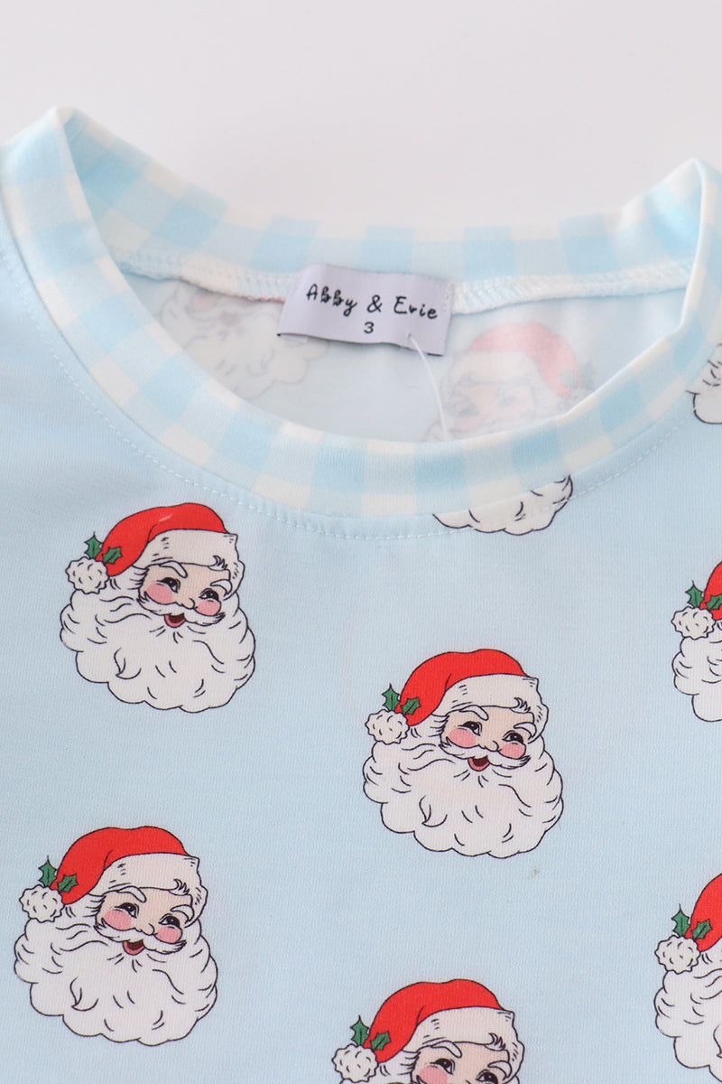 Blue santa print boy pajamas - Aaria Tees Aaria Tees