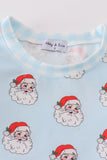 Blue santa print boy pajamas - Aaria Tees Aaria Tees