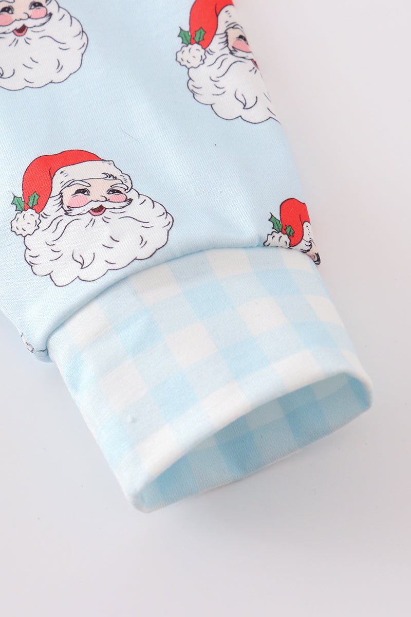 Blue santa print boy pajamas - Aaria Tees Aaria Tees