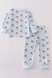 Blue santa print boy pajamas - Aaria Tees Aaria Tees