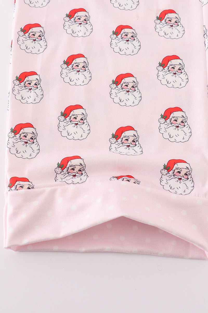 Pink santa print mom pajama pants - Aaria Tees Aaria Tees