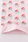 Pink santa print mom pajama pants - Aaria Tees Aaria Tees