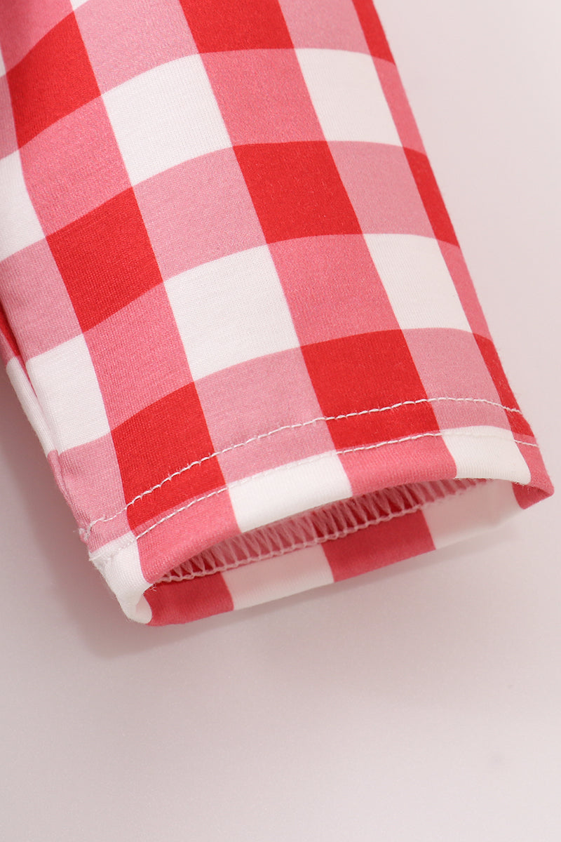 Red floral gingham mom&me dress - Aaria Tees Aaria Tees