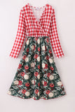 Red floral gingham mom&me dress - Aaria Tees Aaria Tees