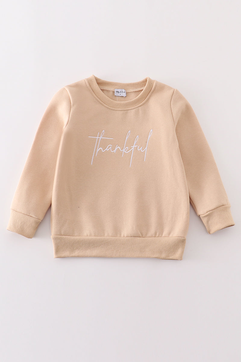 Gray thankful fleece mom&me sweatshirt - Aaria Tees Aaria Tees
