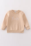 Gray thankful fleece mom&me sweatshirt - Aaria Tees Aaria Tees