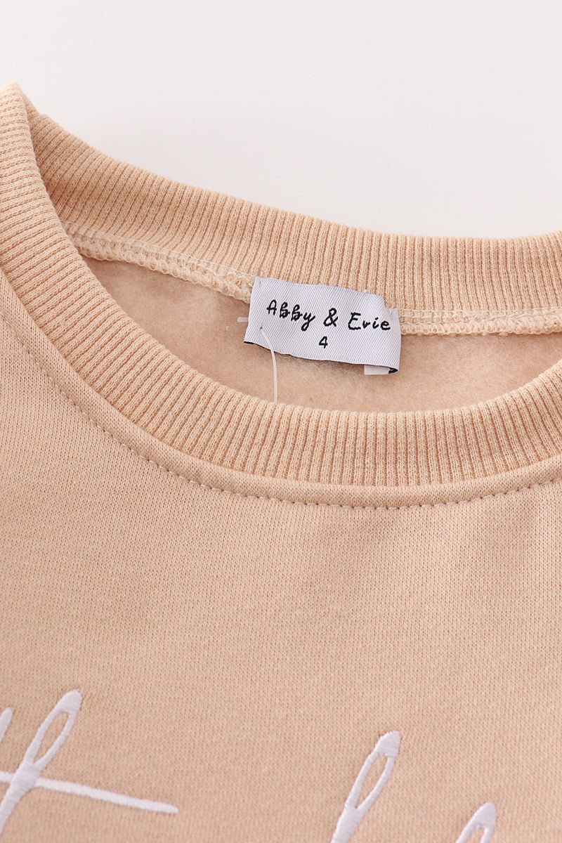 Gray thankful fleece mom&me sweatshirt - Aaria Tees Aaria Tees