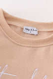 Gray thankful fleece mom&me sweatshirt - Aaria Tees Aaria Tees