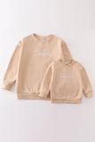 Gray thankful fleece mom&me sweatshirt - Aaria Tees Aaria Tees