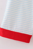 Blue stripe christmas santa claus embroidery men pajamas pants - Aaria Tees Aaria Tees
