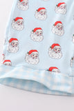 Blue santa print dad pajama pants - Aaria Tees Aaria Tees