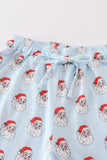 Blue santa print dad pajama pants - Aaria Tees Aaria Tees