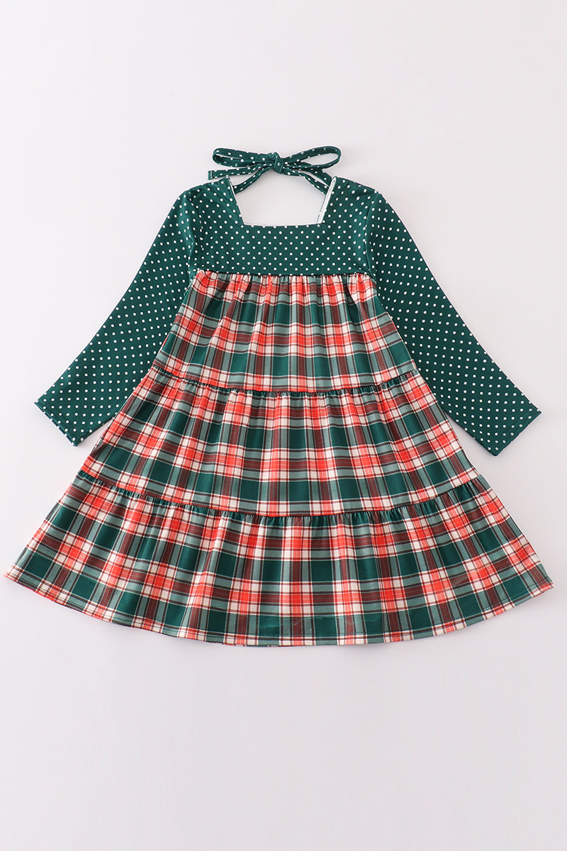Forest merry christmas plaid mom&me dress - Aaria Tees Aaria Tees