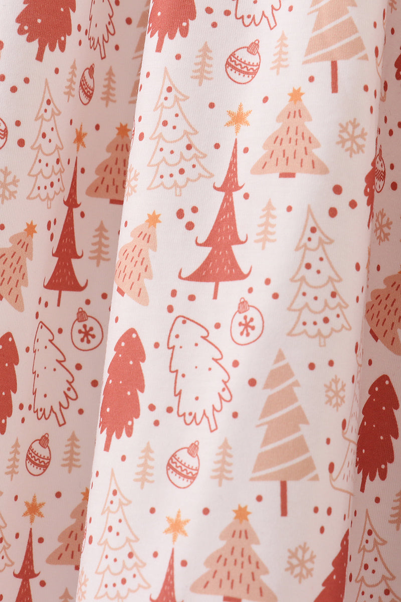 Khaki christmas tree applique women dress - Aaria Tees Aaria Tees