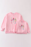 Pink nutcracker embroidery mom&me fleece sweatshirt - Aaria Tees Aaria Tees