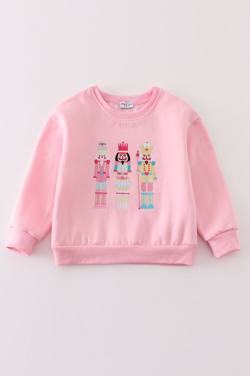 Pink nutcracker embroidery mom&me fleece sweatshirt - Aaria Tees Aaria Tees