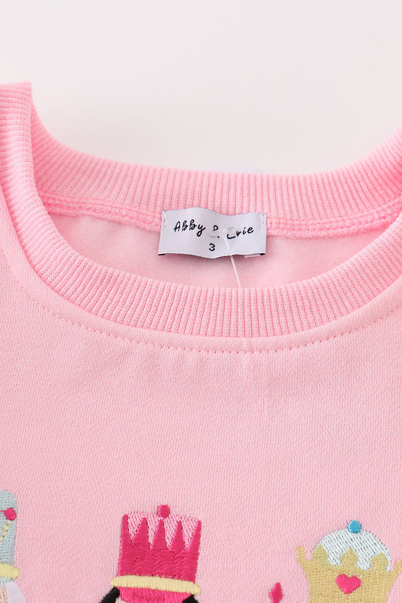 Pink nutcracker embroidery mom&me fleece sweatshirt - Aaria Tees Aaria Tees