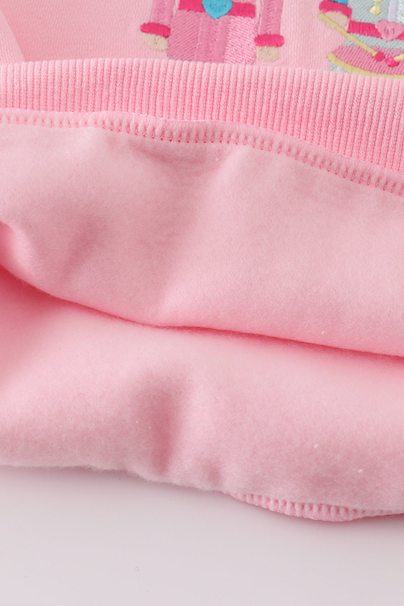 Pink nutcracker embroidery mom&me fleece sweatshirt - Aaria Tees Aaria Tees