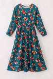 Green floral print mom&me dress - Aaria Tees Aaria Tees