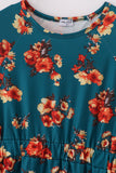 Green floral print mom&me dress - Aaria Tees Aaria Tees