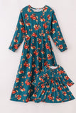 Green floral print mom&me dress - Aaria Tees Aaria Tees