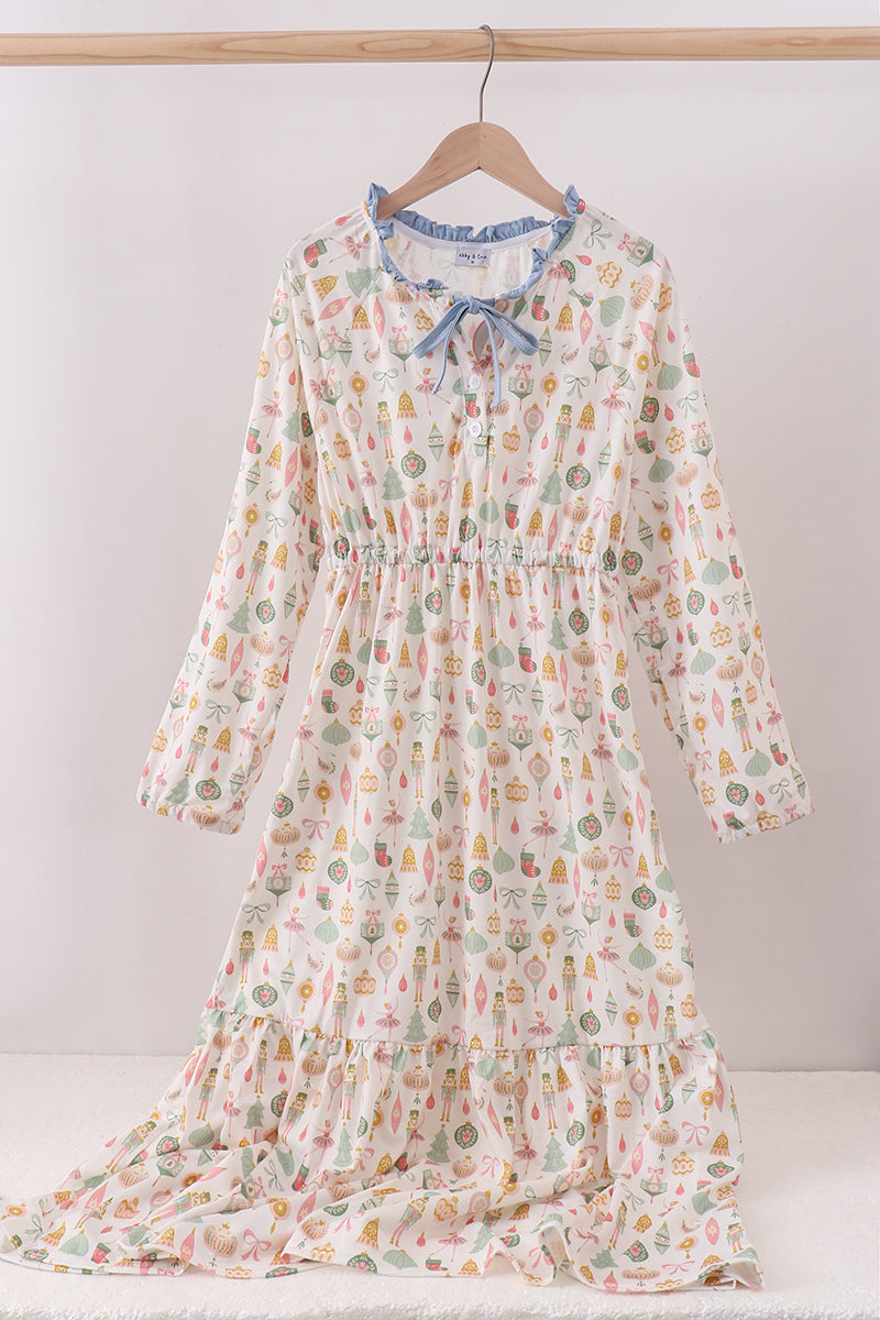 Nutcracker print tiered mom dress - Aaria Tees