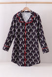 Navy deer print mom gown - Aaria Tees Aaria Tees
