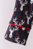 Navy deer print mom gown - Aaria Tees Aaria Tees